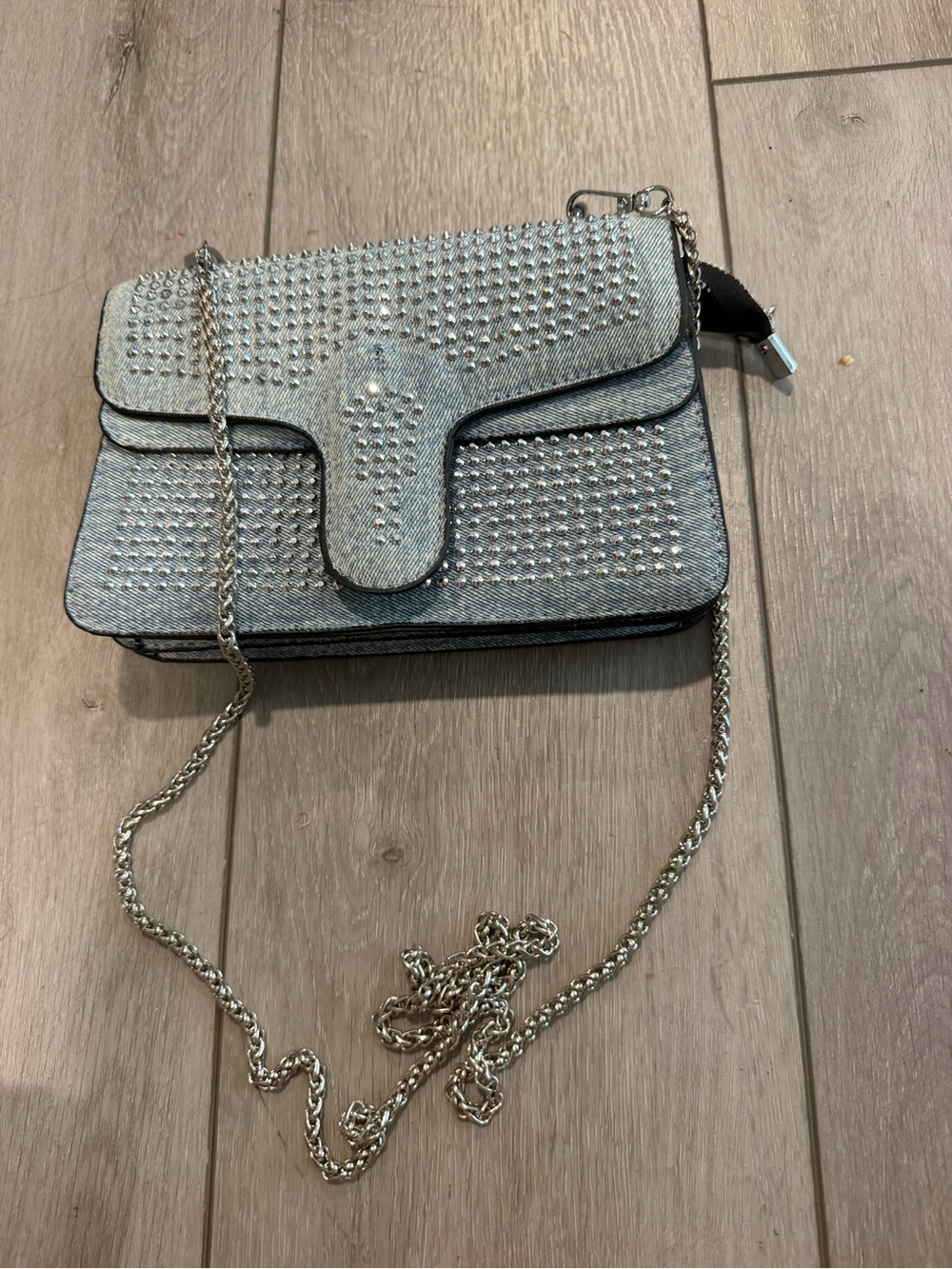 Studded Silver Crossbody Bag for Women